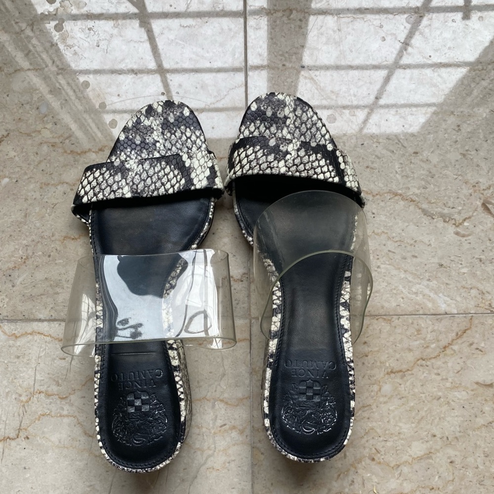 Vince Camuto Python Sandals With Clear Strap - image 5